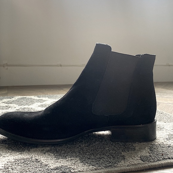 Black Suede Chelsea Ankle Boots - Picture 5 of 6